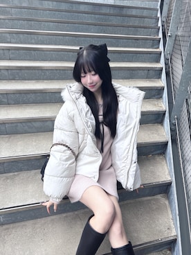 「アイテム（ダウンジャケット/コート）」を使った、uiさん（レディース・163cm）の秋コーディネート