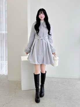 「クリスマス」｜「アイテム（その他アウター）」を使った、uiさん（レディース・163cm）の冬コーディネート