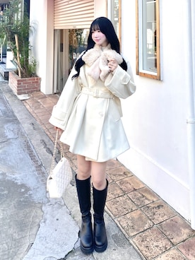 「アイテム（トレンチコート）」を使った、uiさん（レディース・163cm）の秋コーディネート