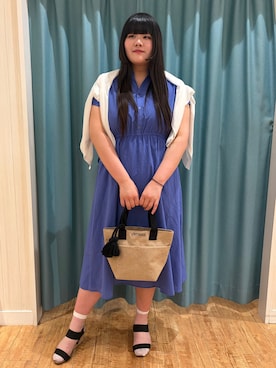 「SHOO・LA・RUE（シューラルー）の【ひんやり/洗濯機可/S-LL】オンにもオフにも マルチに使えるボタンレスカーディガン（カーディガン/ボレロ、ホワイト系）」を使った、うりさん（レディース・171cm）の春コーディネート