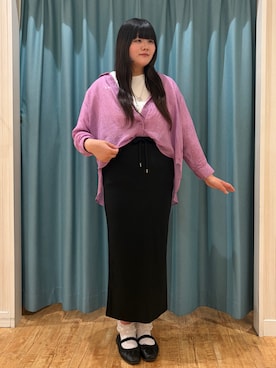 「SHOO・LA・RUE（シューラルー）の【体型カバー】こなれ感たっぷり やわらかゆるっとシアーシャツ（シャツ/ブラウス、ピンク系）」を使った、うりさん（レディース・171cm）の春コーディネート