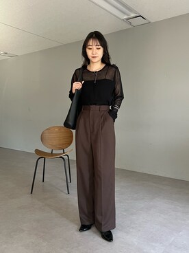 ハイウエストカラースラックス　ZOZOTWON限定 ZOZOTOWN限定】【サイズ展開あり】ハイウエストカラースラックス