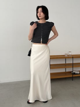 「CAPRICIEUX LE'MAGE（カプリシューレマージュ）のアイテム（スカート）」を使った、harunaさん（レディース・165cm）の夏コーディネート