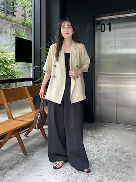 「アイテム（テーラードジャケット）」を使った、harunaさん（レディース・165cm）の夏コーディネート