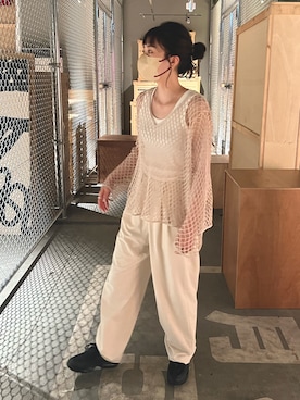 「CLANE（クラネ）のアイテム（パンツ）」を使った、harunaさん（レディース・165cm）の夏コーディネート