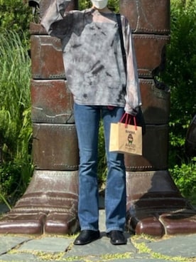 「Kastane（カスタネ）のカップ付きブラキャミ（キャミソール）」を使った、田中ｼﾞｮｰさん（レディース・168cm）の秋コーディネート