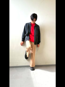 「アイテム（スウェット）」を使った、かずしさん（メンズ・176cm）の秋コーディネート