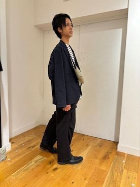 「アイテム（セットアップ）」を使った、かずしさん（メンズ・176cm）の秋コーディネート