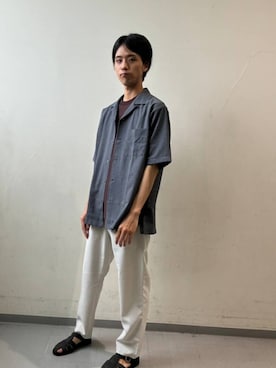 「アイテム（サンダル）」を使った、かずしさん（メンズ・176cm）の夏コーディネート