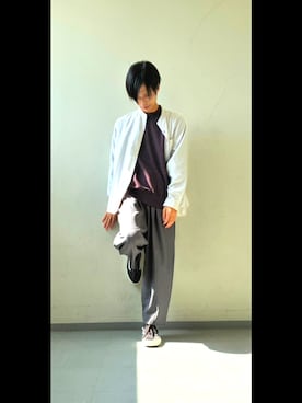 「アイテム（Tシャツ/カットソー）」を使った、かずしさん（メンズ・176cm）の秋コーディネート