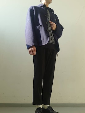 「アイテム（カバーオール）」を使った、かずしさん（メンズ・176cm）の冬コーディネート