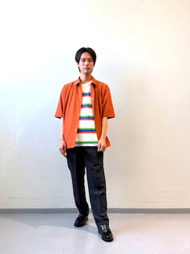 その他パンツを使った「シャツカーディガン」の人気ファッション