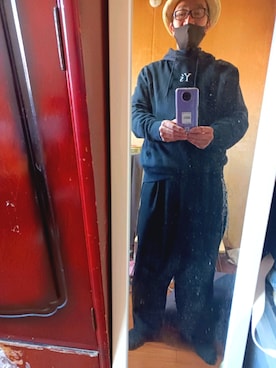 「Y's（ワイズ）のアイテム（スラックス）」を使った、薮内裕人さん（メンズ・169cm）の冬コーディネート