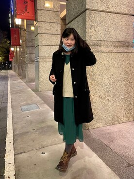「アイテム（ダッフルコート）」を使った、ルフィ57さん（レディース・155cm）の冬コーディネート