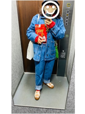 「FILA（フィラ）のアイテム（帽子）」を使った、harashi22さん（レディース・158cm）の冬コーディネート