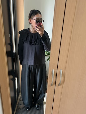 「usedのアイテム（シャツ/ブラウス、ブラック系）」を使った、きすけさん（レディース・164cm）の春コーディネート