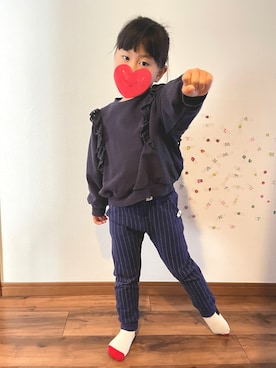 「CHUMS（チャムス）のアイテム（レッグウェア）」を使った、mkpicsさん（キッズ・110cm）の冬コーディネート
