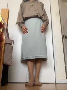 「しまむら（シマムラ）のアイテム（ビジネスシャツ）」を使った、✿॰ॱ Mai ✿॰ॱさん（レディース・165cm）の春コーディネート