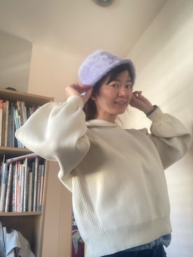 「アイテム（ハット、ブルー系）」を使った、✿॰ॱ Mai ✿॰ॱさん（レディース・167cm）の秋コーディネート