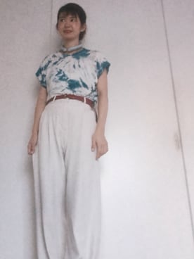 「GRL（グレイル）のアイテム（スラックス、ホワイト系）」を使った、✿॰ॱ Mai ✿॰ॱさん（レディース・167cm）の夏コーディネート