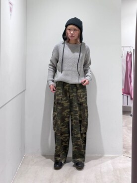 「SMELLY（スメリー）のアイテム（ニットキャップ/ビーニー）」を使った、アサイーさん（レディース・160cm）の冬コーディネート