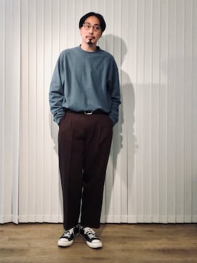「Steven Alan（スティーブンアラン）のアイテム（スウェット）」を使った、きいちさん（メンズ・180cm）の秋コーディネート