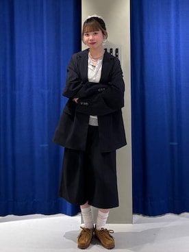 「PAGEBOY（ページボーイ）のモードバックルベルト3（ベルト、ブラック系）」を使った、pisさん（レディース）の春コーディネート