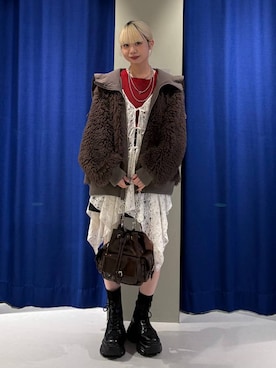 「アイテム（チュニック）」を使った、pisさん（レディース・157cm）の秋コーディネート