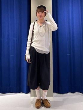 「PAGEBOY（ページボーイ）のモードバックルベルト3（ベルト、ブラック系）」を使った、pisさん（レディース）の春コーディネート