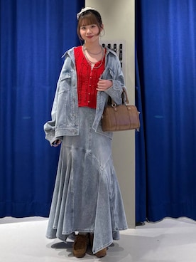 「PAGEBOY（ページボーイ）のアソートロングネックレス（ネックレス、シルバー系）」を使った、pisさん（レディース）の春コーディネート