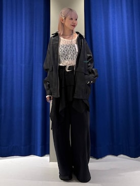 「PAGEBOY（ページボーイ）のサイドタックルーズウラケパンツ/イージーパンツ【4color・2size】（スウェットパンツ）」を使った、pisさん（レディース・157cm）の秋コーディネート