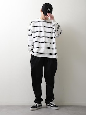「ZIP FIVE（ジップファイブ）のアイテム（チノパンツ）」を使った、ZIP FIVE【Official】さん（メンズ・178cm）の春コーディネート