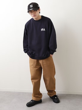 「アイテム（スウェット、ブルー系）」を使った、ZIP FIVE【Official】さん（メンズ・172cm）の冬コーディネート