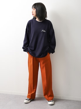 「FILA（フィラ）のアイテム（スウェット）」を使った、ZIP FIVE【Official】さん（レディース・162cm）の冬コーディネート