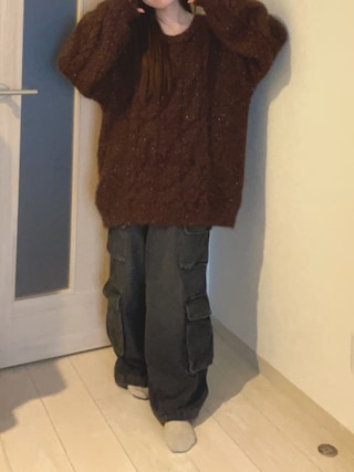 mideal ミックスカラーケーブルチュニック