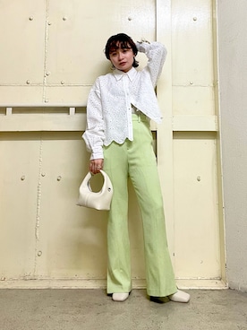 「スカラップ」｜「アイテム（ブーツ）」を使った、ogaさん（レディース・147cm）の冬コーディネート