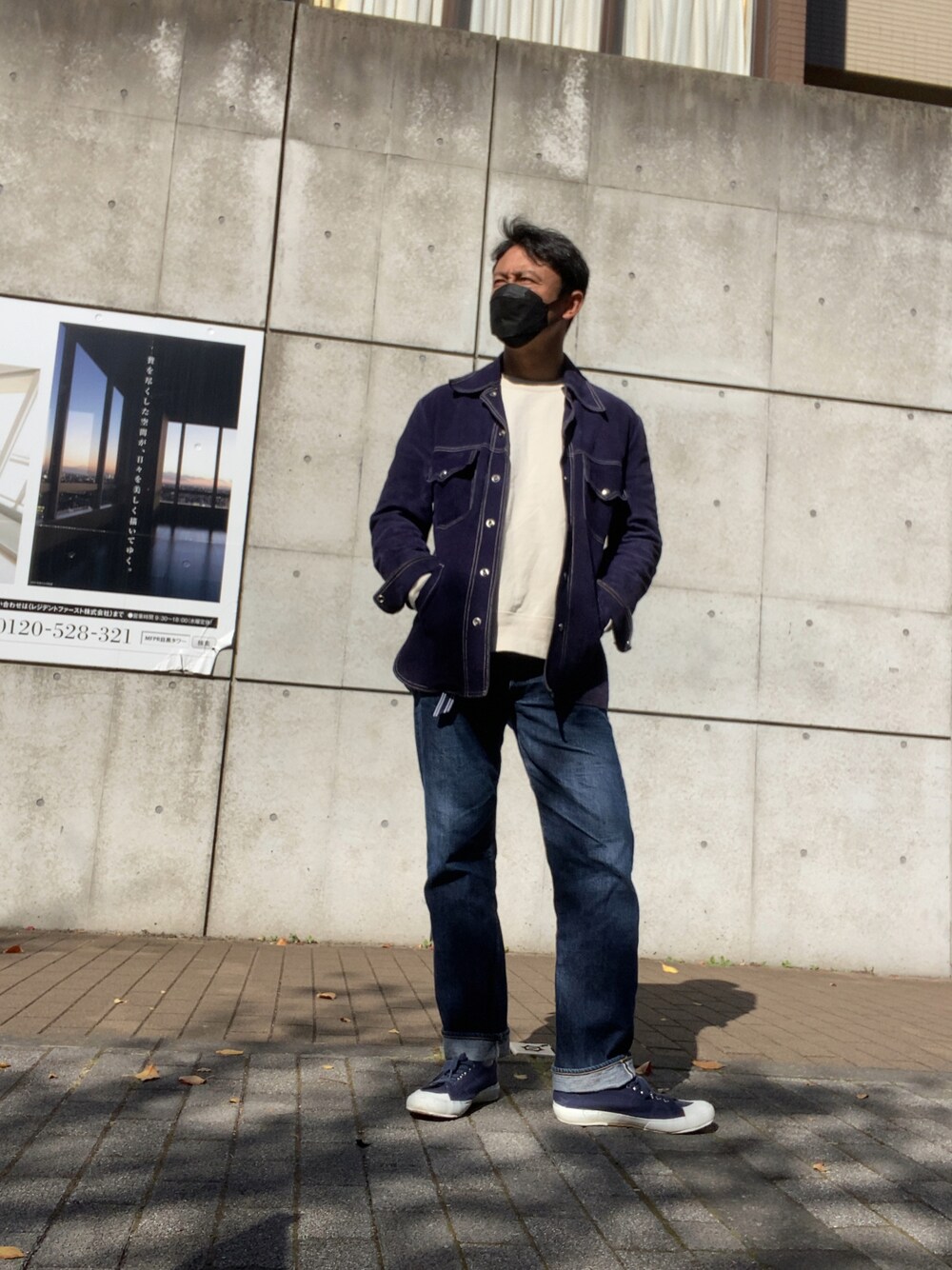 「秋コーデ、大人コーデ、秋服、ootd、シンプル、古着、いいね、save、フォローお願いします🤑」｜「イタリア軍のアイテム（スニーカー、ブルー系）」を使った、manpou1984さん（メンズ・175cm）の秋コーディネートの1枚目の写真