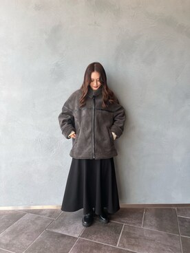 「ムートン」｜「アイテム（ブルゾン）」を使った、Mikiさん（レディース・158cm）の秋コーディネート