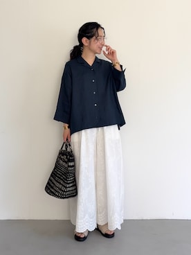 「RODE SKO（ロデスコ）のダブルベルテッドサンダル（サンダル、ホワイト系）」を使った、西野きよさん（レディース・152cm）の春コーディネート
