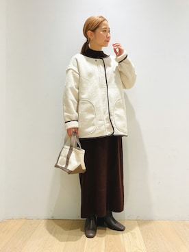 「ムートン」｜「アイテム（その他アウター）」を使った、今日の西野さん（レディース・152cm）の秋コーディネート