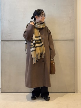 「寒い」｜「アイテム（ジャケット/アウター）」を使った、西野きよさん（レディース・152cm）の冬コーディネート