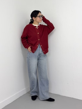 「URBAN RESEARCH DOORS（アーバンリサーチドアーズ）のHigh-Rise Line Denim（デニムパンツ、ブルー系）」を使った、西野きよさん（レディース・152cm）の夏コーディネート