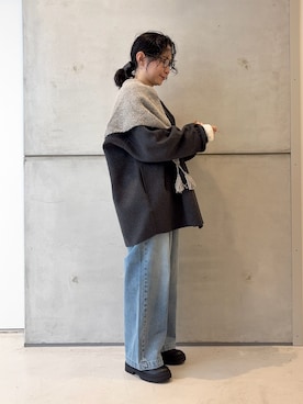 「アイテム（ヘアアクセサリー）」を使った、西野きよさん（レディース・152cm）の秋コーディネート