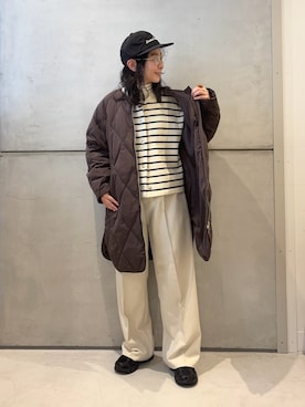 「アイテム（ダウンジャケット/コート）」を使った、西野きよさん（レディース・152cm）の冬コーディネート