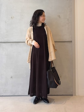 「骨格ウェーブ」｜西野きよさん（レディース・152cm・30代）の秋コーディネート