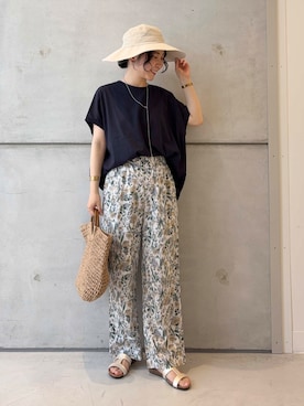 「ハット」｜「アイテム（アクセサリー）」を使った、今日の西野さん（レディース・152cm）の夏コーディネート