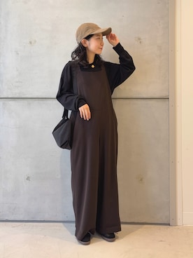 「アイテム（サロペット/オーバーオール）」を使った、西野きよさん（レディース・152cm）の秋コーディネート