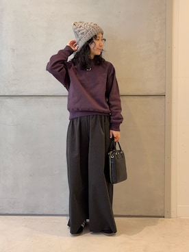 「アイテム（スウェット）」を使った、西野きよさん（レディース・152cm・30代）の冬コーディネート