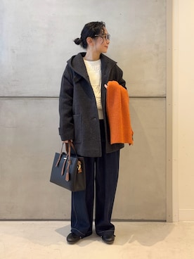 「寒い」｜「アイテム（ジャケット/アウター）」を使った、西野きよさん（レディース・152cm）の冬コーディネート