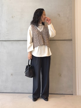 「骨格ウェーブ」｜西野きよさん（レディース・152cm・30代）の秋コーディネート